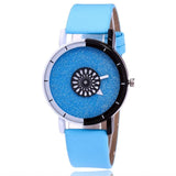 Creative Dial Design Leather Clock