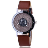 Creative Dial Design Leather Clock