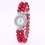 Small Dial and Pearl Strap Clock